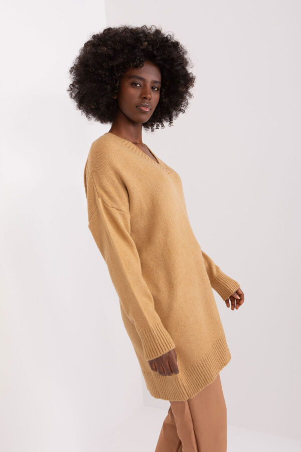 Sweter Damski Model BA-SW-0577.02P Camel - Badu - obrazek 4