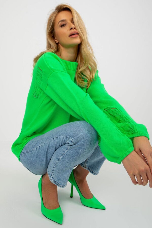 Sweter Damski Model BA-SW-8043.03 Fluo Green - Badu - obrazek 4