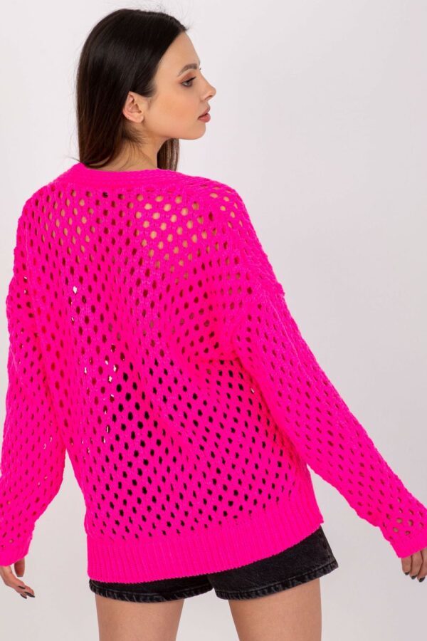 Sweter Damski Model BA-SW-9009.26P Fluo Pink - Badu - obrazek 4