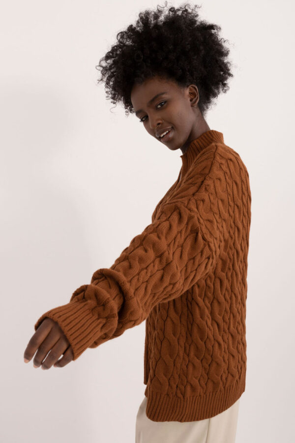 Sweter Damski Model BA-SW-0617.04 Brown - Badu - obrazek 3