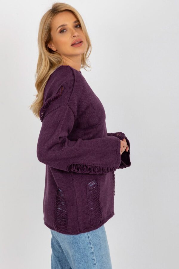 Sweter Damski Model BA-SW-8043.03 Dark Violet - Badu - obrazek 3