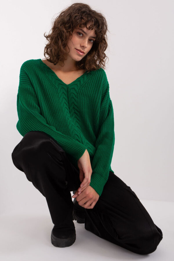 Sweter Damski Model BA-SW-8028.36P Dark Green - Badu - obrazek 3