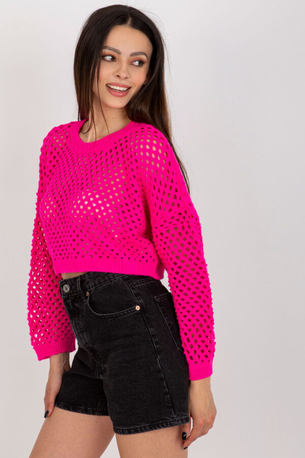 Sweter Damski Model BA-SW-9008.35P Fluo Pink - Badu - obrazek 4