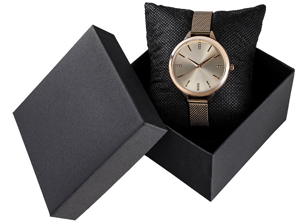 Pudełko na zegarek gładkie - Czarne - obrazek 3