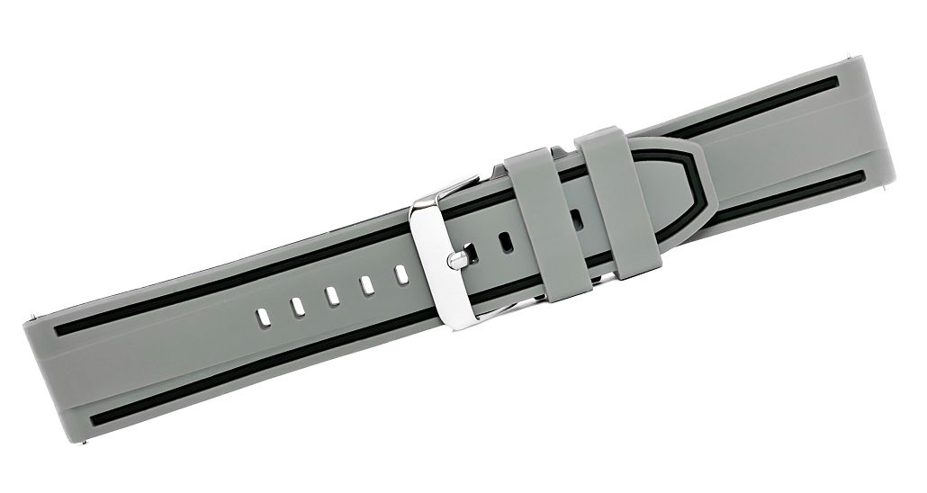 Pasek silikonowy SZARO-CZARNY U14-22-6 - obrazek 3