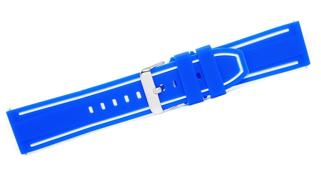 Pasek silikonowy NIEBIESKO-BIAŁY U14-22-10 - obrazek 3