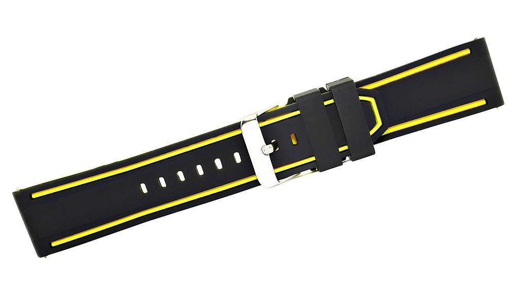 Pasek silikonowy CZARNO-ŻÓŁTY U14-20-2 - obrazek 3