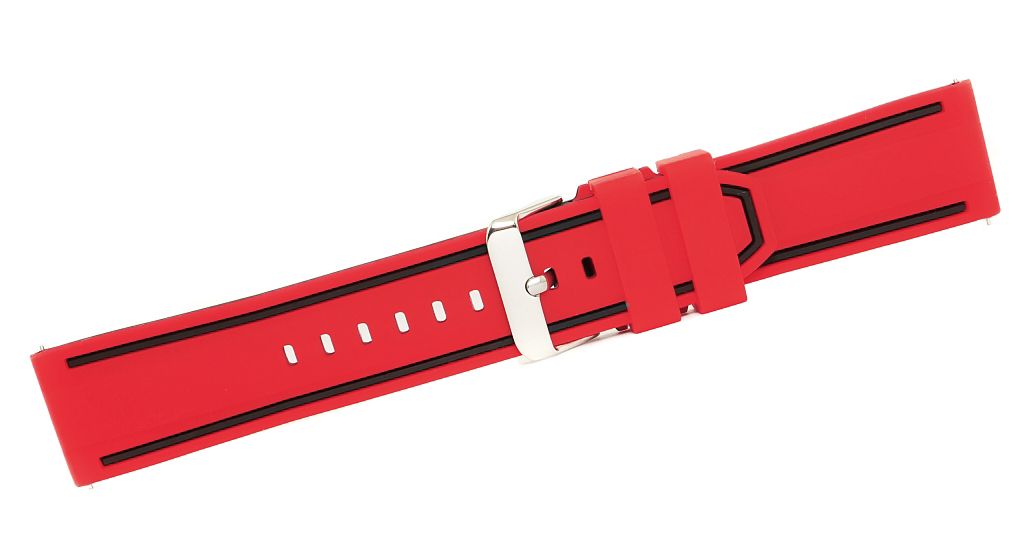 Pasek silikonowy CZERWONO-CZARNY U14-20-3 - obrazek 3