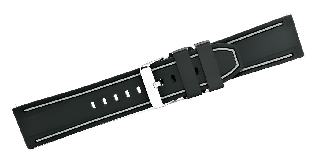 Pasek silikonowy CZARNO-SZARY U14-20-9 - obrazek 3