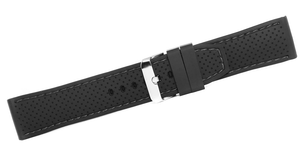 Pasek silikonowy CZARNO-CZARNY U17-20-2 - obrazek 3