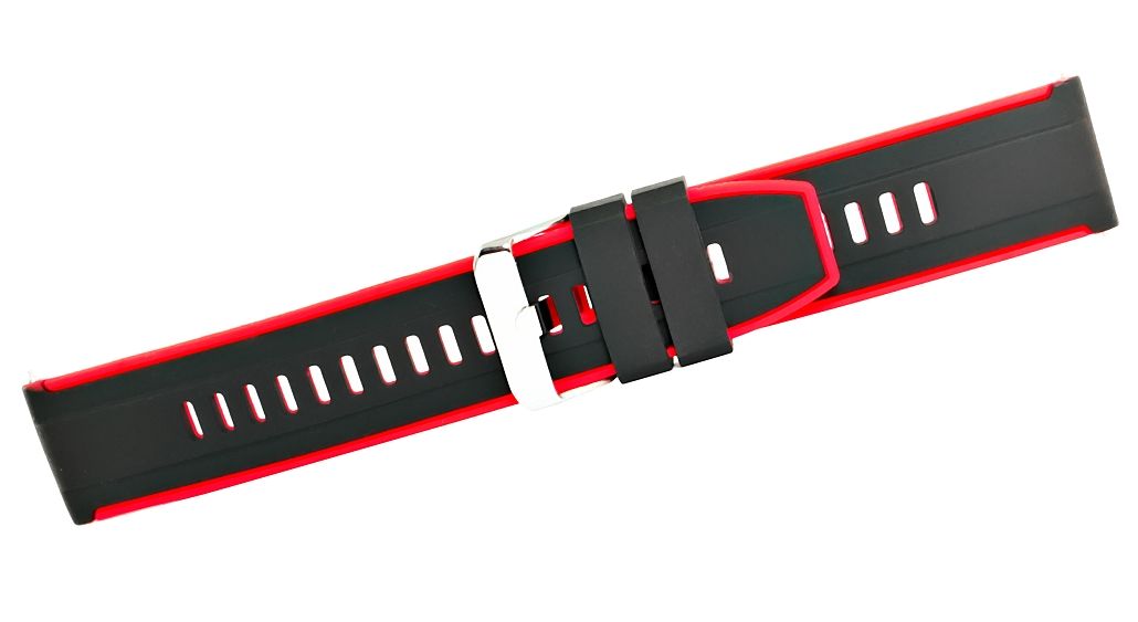 Pasek silikonowy CZARNO-CZERWONY U22-22-2 - obrazek 3