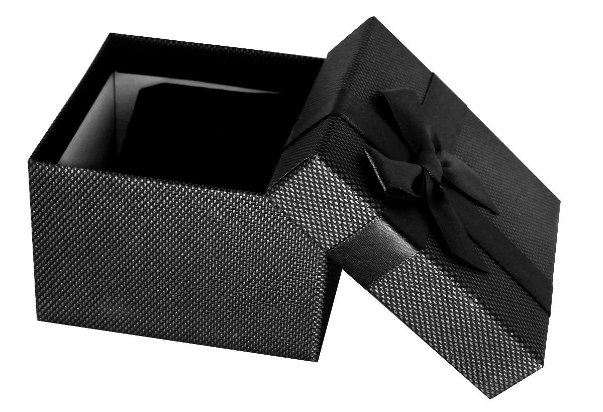 Pudełko na zegarek - kokardka - czarne - obrazek 3