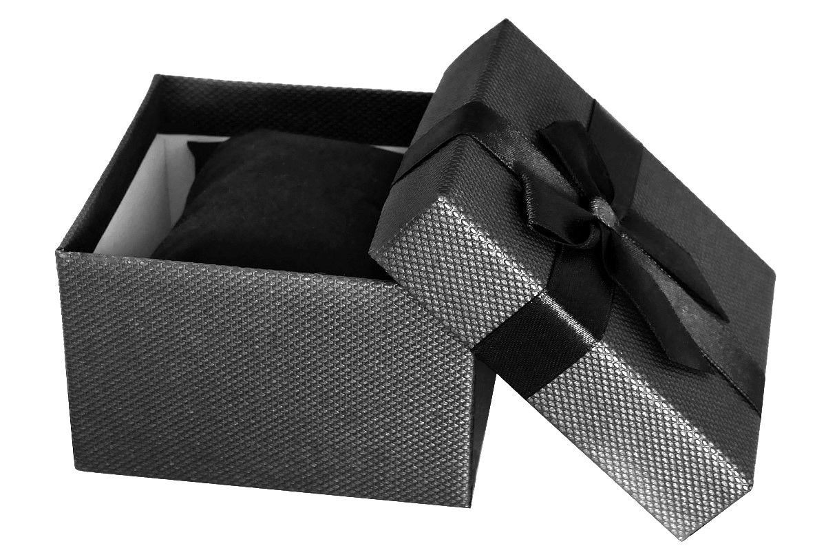 Pudełko na zegarek - kokardka - tytanowe - obrazek 3