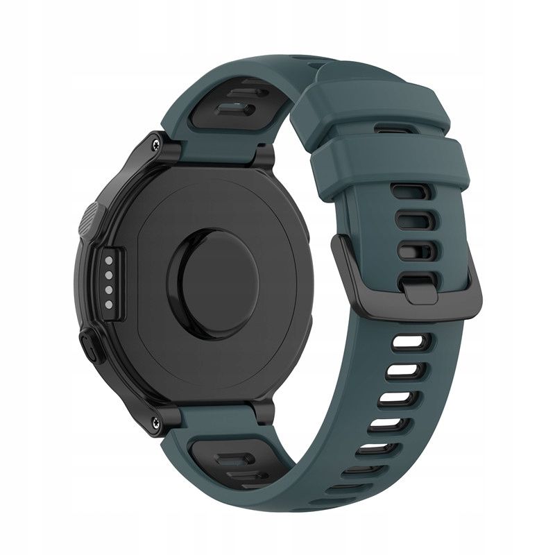 Pasek silikonowy do Garmin G02 - ciemnozielono-czarny - obrazek 3