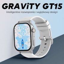 Smartwatch Damski GRAVITY GT15-11 Granatowy Pasek Silikonowy + Złota Bransoleta