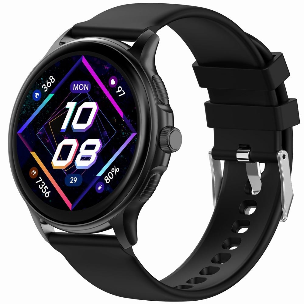Smartwatch Damski GRAVITY GT12-1 Czarny Pasek Silikonowy + Czarna Bransoleta