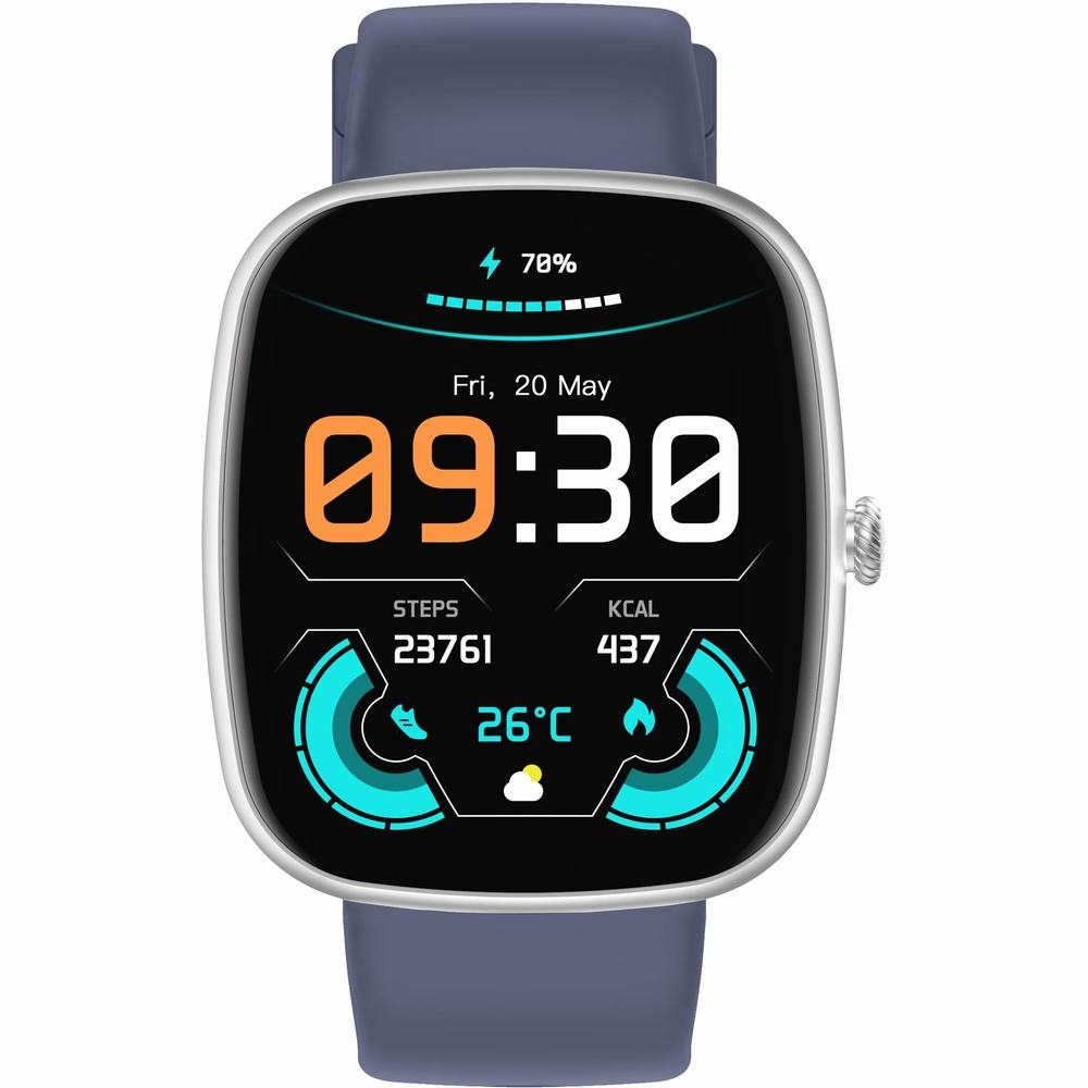 Smartwatch Męski GRAVITY GT18-6 Czarny Pasek Silikonowy + Granatowy Pasek - obrazek 3