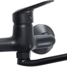 Bateria umywalkowa ścienna Boro nero czarna Deante