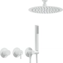 Zestaw prysznicowy podtynkowy z głowicą prysznicową – z baterią poziomą