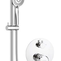Zestaw prysznicowy podtynkowy z drążkiem – z głowicą prysznicową