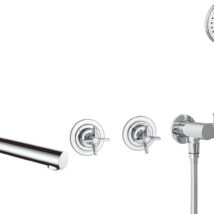 Bateria wannowa podtynkowa z zestawem prysznicowym