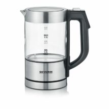 SEVERIN CZAJNIK ELEKTR. SZKŁO-STAL, REG. TEMP. W RĄCZCE, ZAKRES TEMP. 40°C-100°C, POJ. 0,5L, ZAKRYTA GRZAŁKA, 1100W WK3458