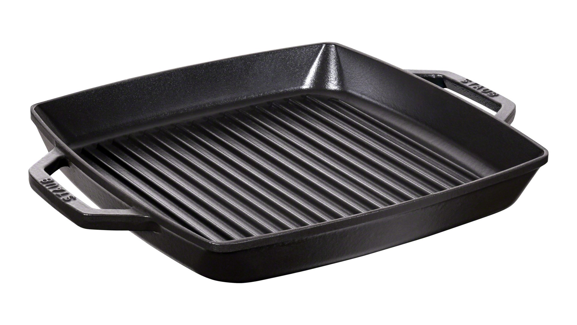 Patelnia żeliwna STAUB 40511-783-0 kwadratowa grillowa z dwoma uchwytami 33cm czarny - obrazek 3