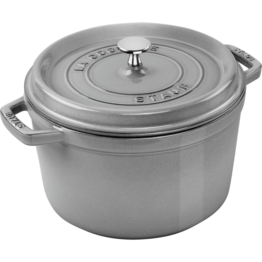 Garnek żeliwny okrągły wysoki Staub - 4.8 ltr, Grafitowy