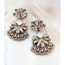 Kolczyki wiszące dżetowe zdobione K1013
