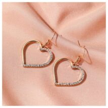 KOLCZYKI WISZĄCE DELIKATNE SERCA CYRKONIE K1502