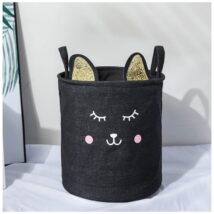 Pojemnik na zabawki kosz, worek na pranie czarny kot OR27