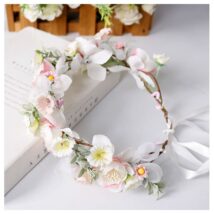 Wianek, opaska do włosów z kwiatów, delikatny wianuszek BOHO W113