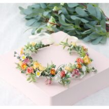 Wianek, opaska do włosów z kwiatów, delikatny wianuszek BOHO BOHO W98