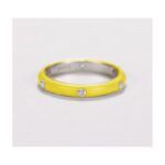 Pierścionek pozłacany cyrkonie masa perłowa kolor stal chirurgiczna platerowana złotem PST869ZOR7 - obrazek 3