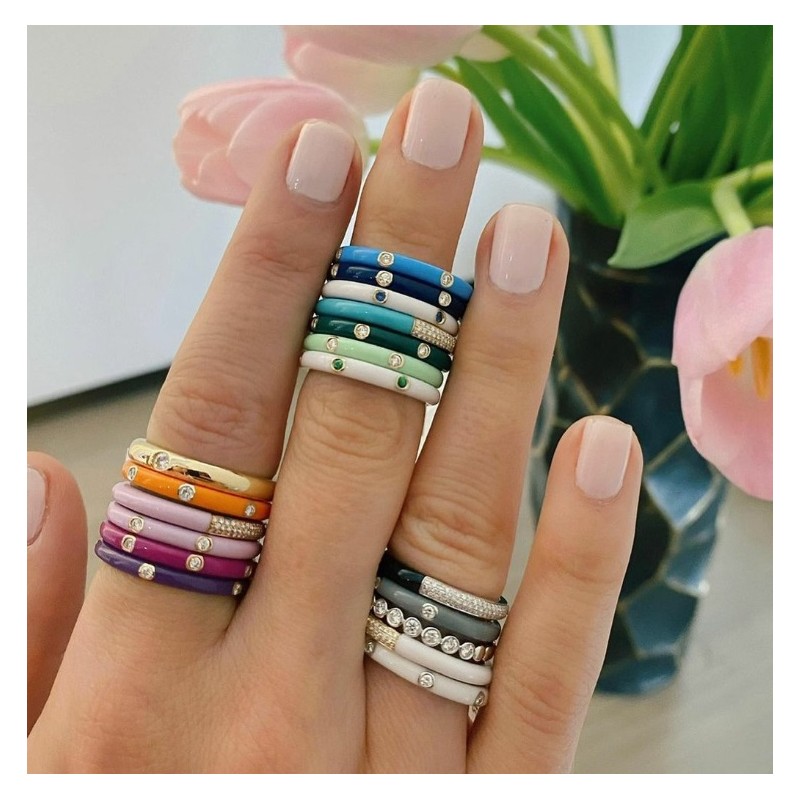 Pierścionek pozłacany cyrkonie masa perłowa kolor stal chirurgiczna platerowana złotem PST869NR7