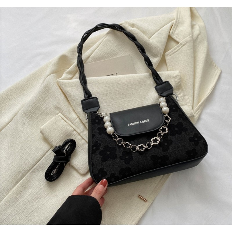 Elegancka Torebka damska na ramię kolekcja 2024 CZERŃ T246 - obrazek 3