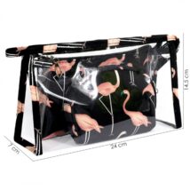 Zestaw 3 kosmetyczek – Czarne, różowe FLAMINGI KS65WZ2