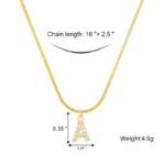 Naszyjnik stal chirurgiczna platerowana złotem literka A NST2086A - obrazek 3