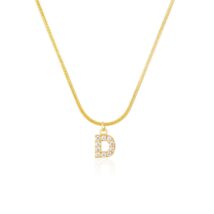 Naszyjnik stal chirurgiczna platerowana złotem literka D NST2086D