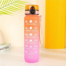 Butelka na wodę, bidon z miarką 1L OMBRE Pomarańcz z Fuksją BD15