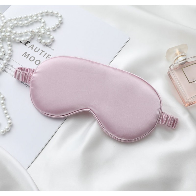 Maska na oczy do spania ELEGANT ciemny róż satynowa 20 x 9 cm OPK10CR