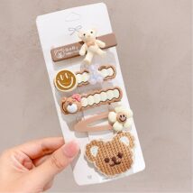 Zestaw 5 sztuk spinek pakiet 5w1 wsuwek do włosów MISIE SP278