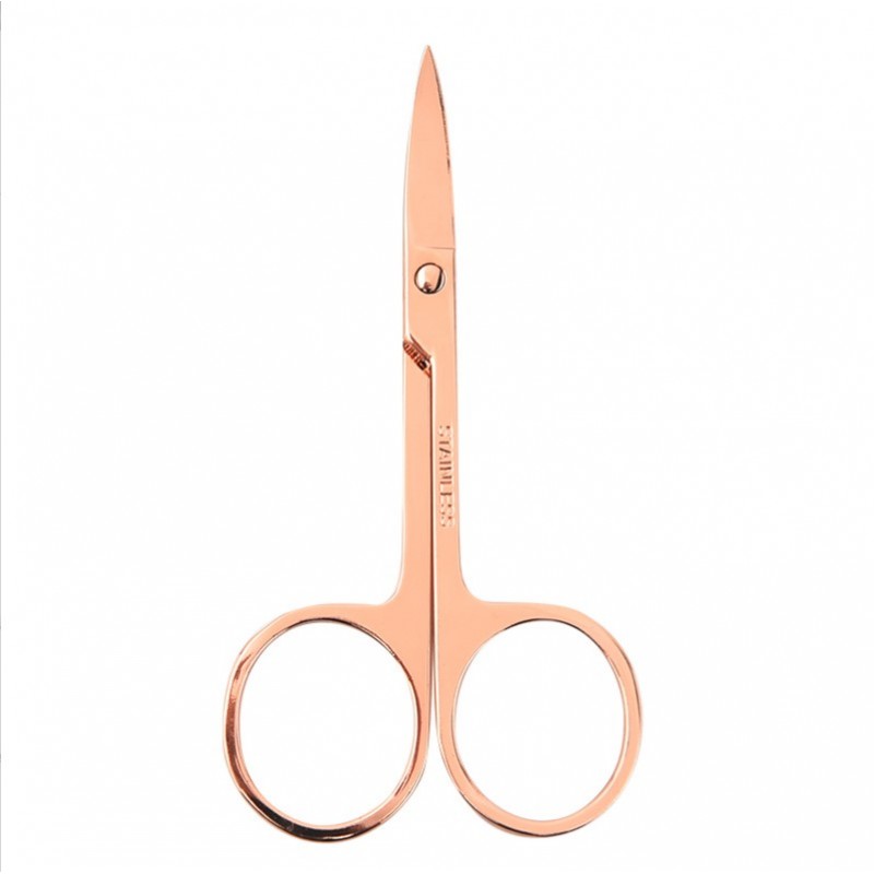 Nożyczki kosmetyczne do skórek paznokci, szablonów 9 cm różowe złoto AK12