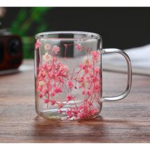 Szklanka termiczna z kwiatami w środku, róż – 200 ml 1szt SZK133