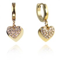 Kolczyki ze stali szlachetnej platerowane 14k złotem SERCA KST3345