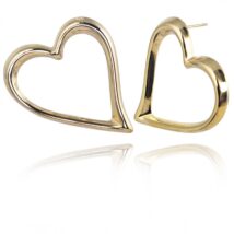 Kolczyki ze stali szlachetnej platerowane 14k złotem SERCA KST3354