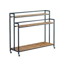 Kwietnik, regał, stojak na kwiaty 3 poziomowy,100 x 40 x 102cm, czarny SZ42