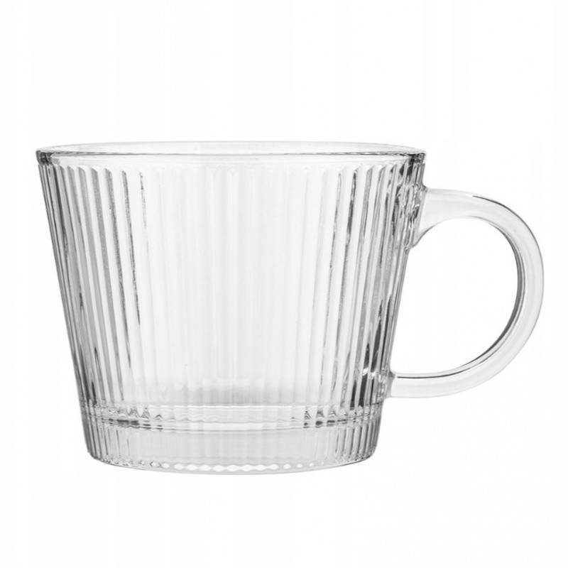 Filiżanka szklanka ryflowana duża 400 ml 1szt SZK156