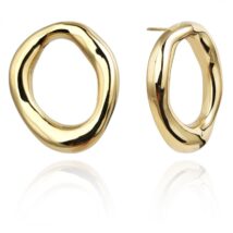 Kolczyki ze stali szlachetnej platerowane 14k złotem okrągłe KST3382