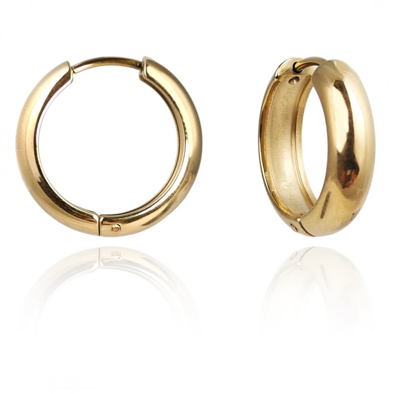 Kolczyki ze stali szlachetnej platerowane 14k złotem 19mm, KOŁA KST3372